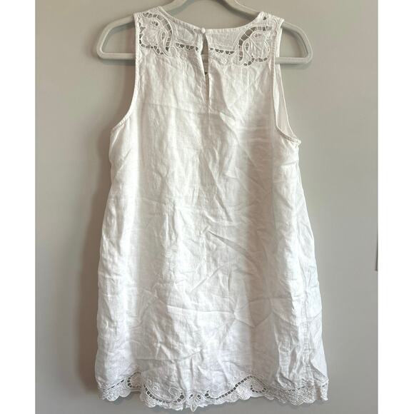 NWT J.Crew Maxine Eyelet Shift Dress In Linen White Size M - Picture 7 of 8